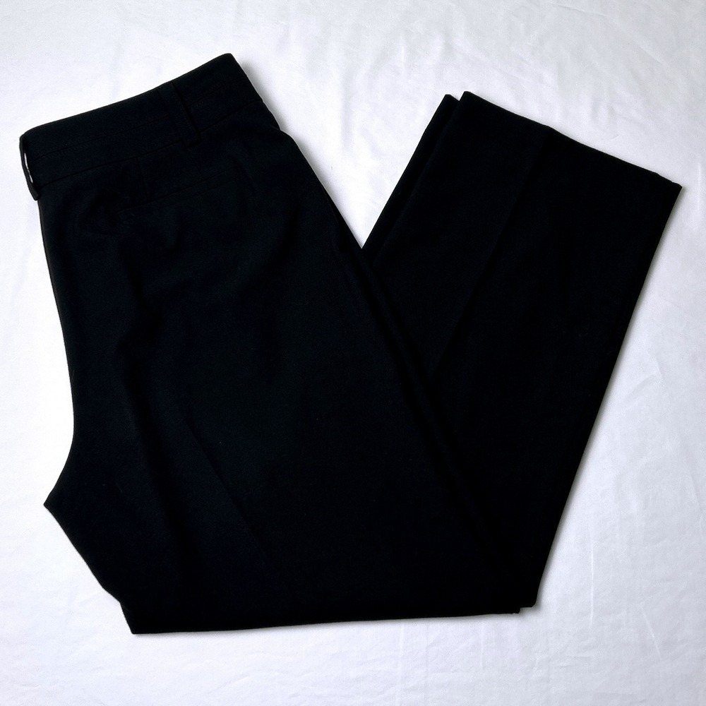 Talbots Womens Mid Rise Stretch Straight Leg Dress Pants Size 8 Black Office